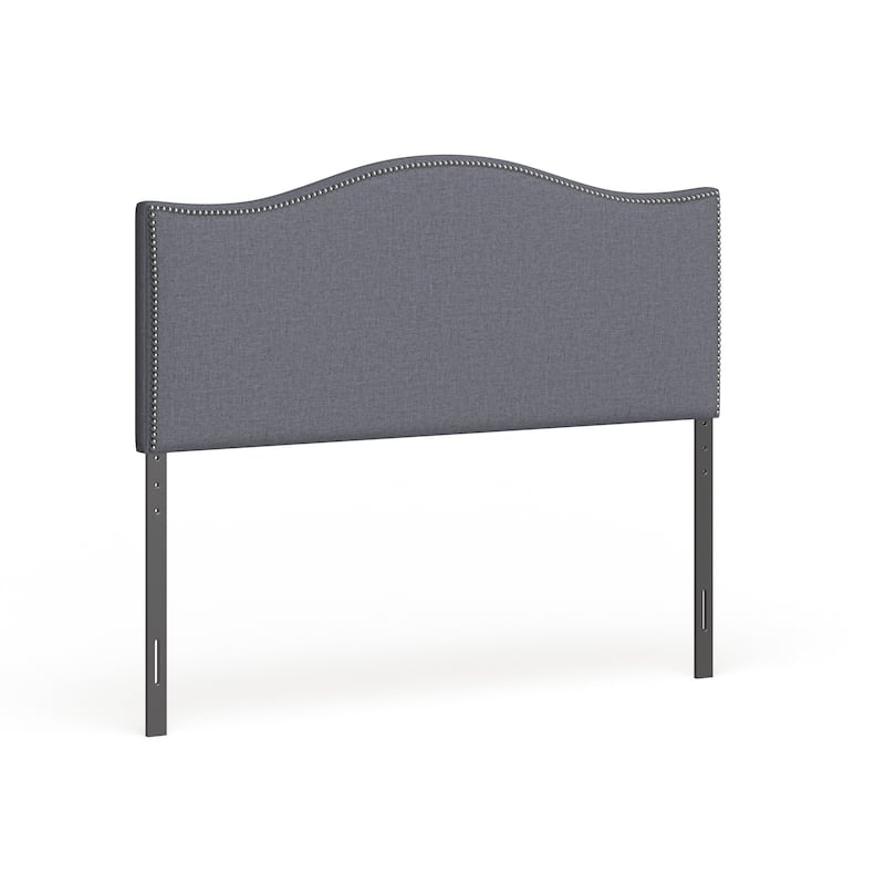 Curl Queen Nailhead Upholstered Headboard