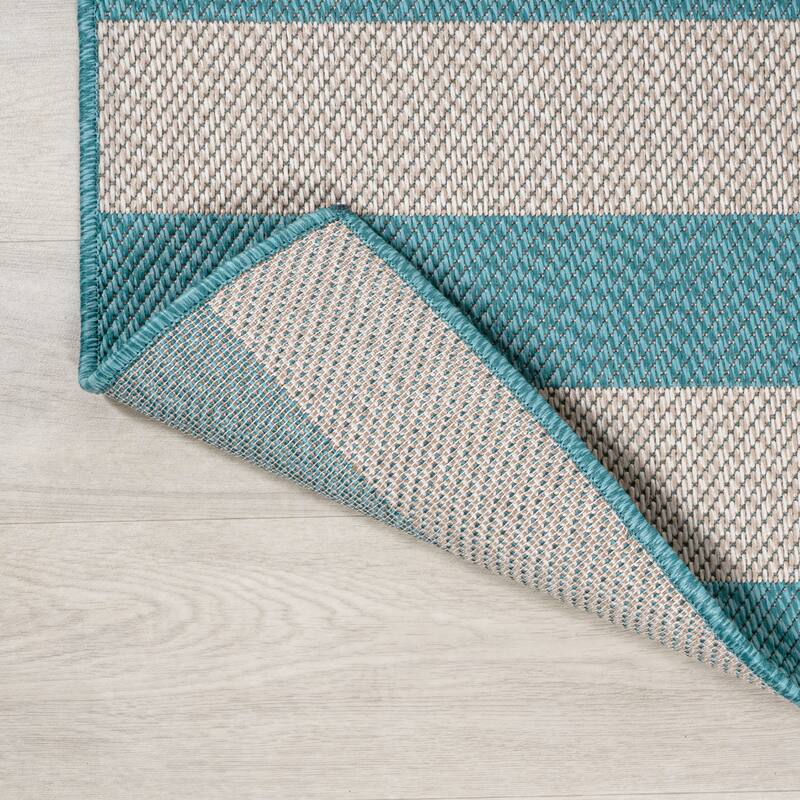 JONATHAN Y Vinales Two-Tone Wide Stripe Indoor/Outdoor Area Rug