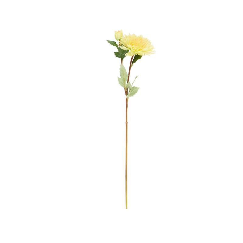 Yellow Faux Foliage Tall Dahlia Artificial Flower Stem (Set of 8)