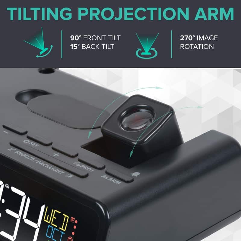 Wattz 2.0 Projection 10W Wireless Charging Alarm with Docking Station