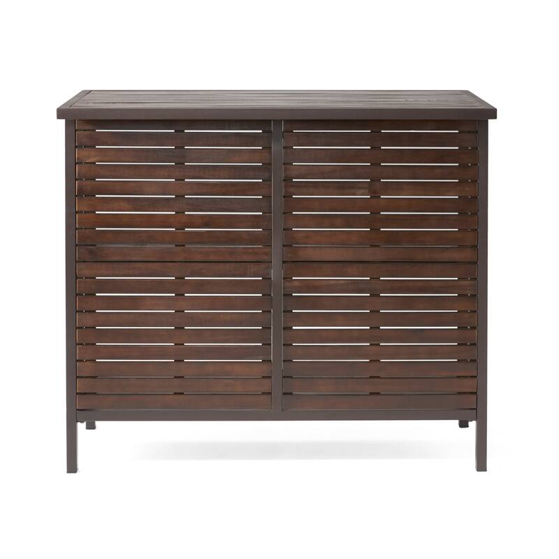 Milos Outdoor Acacia Wood Bar Table by Christopher Knight Home - N/A