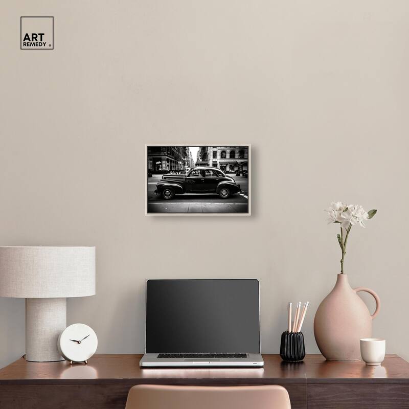 Vintage Car in New York Canvas by Art Remedy
