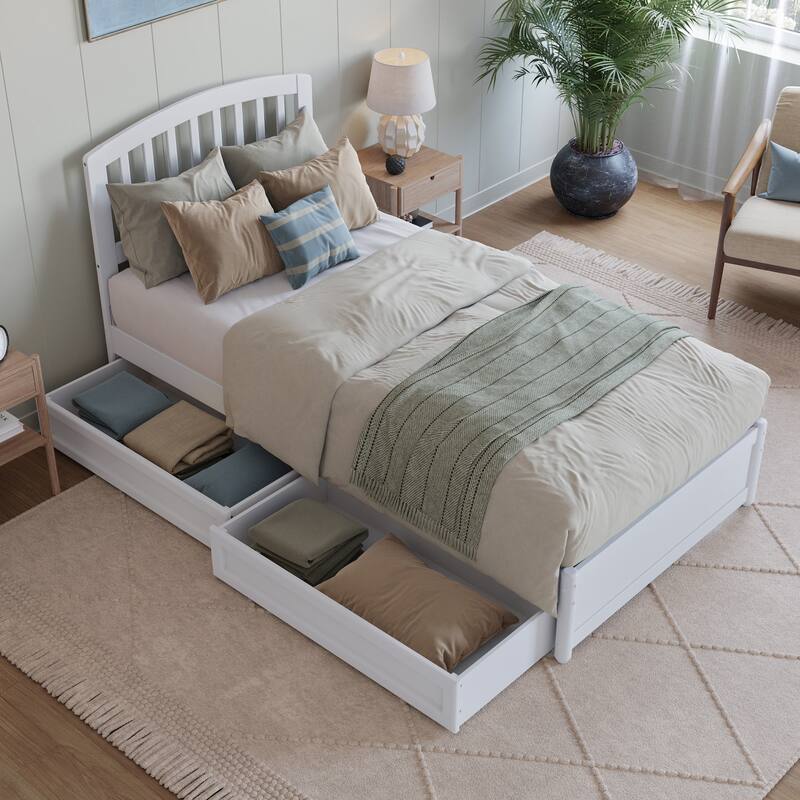 Lucia Platform Bed with Panel Footboard and Storage Drawers
