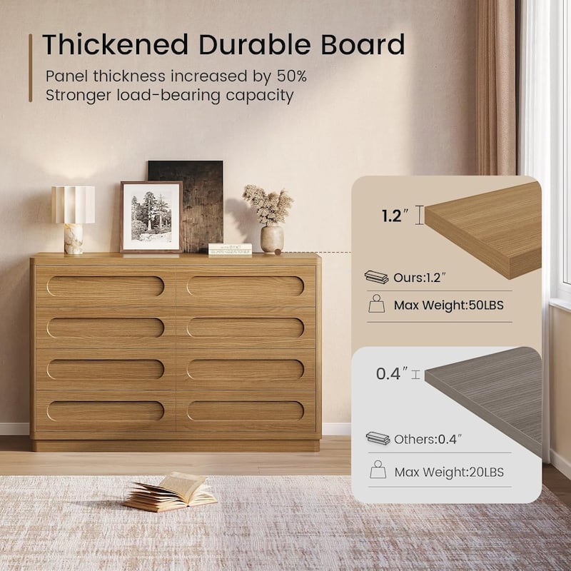 Dresser for Bedroom with 47.2" Deep Drawers TV Stand Chest of Drawers