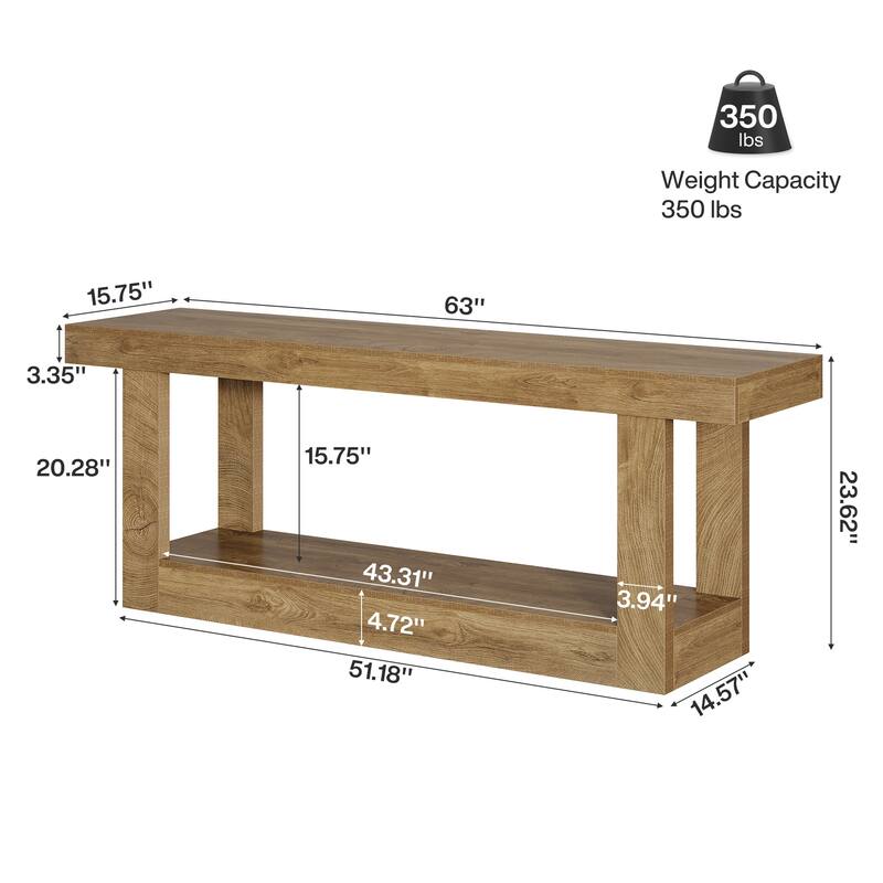 63 Inch TV Wooden Stand for with Open Storage