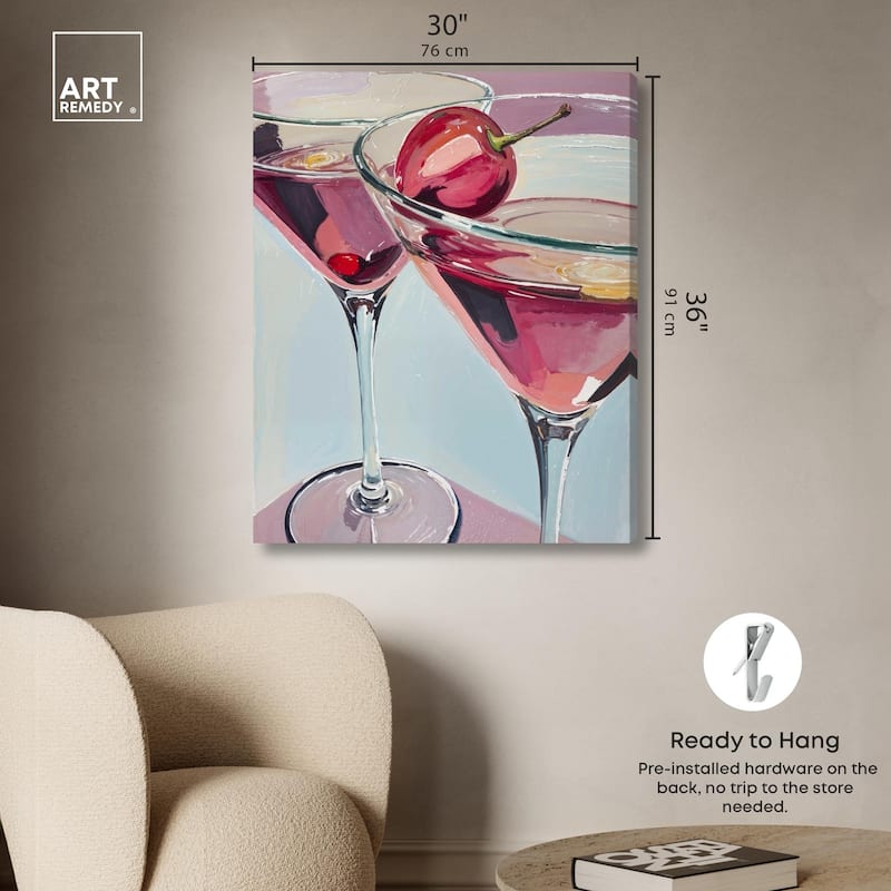 Cherry Cosmo Canvas by Art Remedy, Gallery Wrapped
