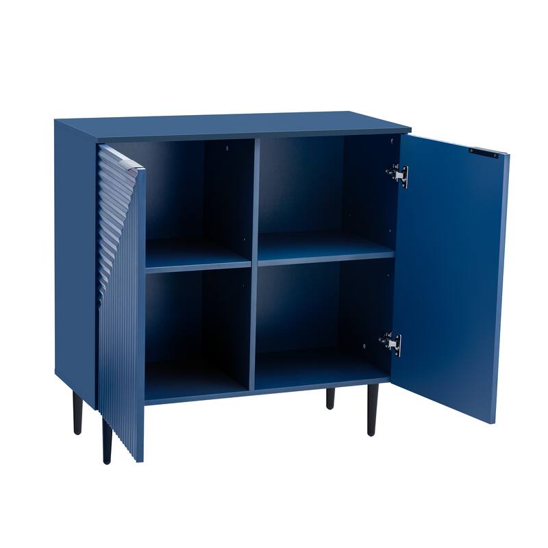 Christopher Knight Home - Mirod Set of 2 Modern Side Cabinets with Adjustable Shelves and Geometric Door Design