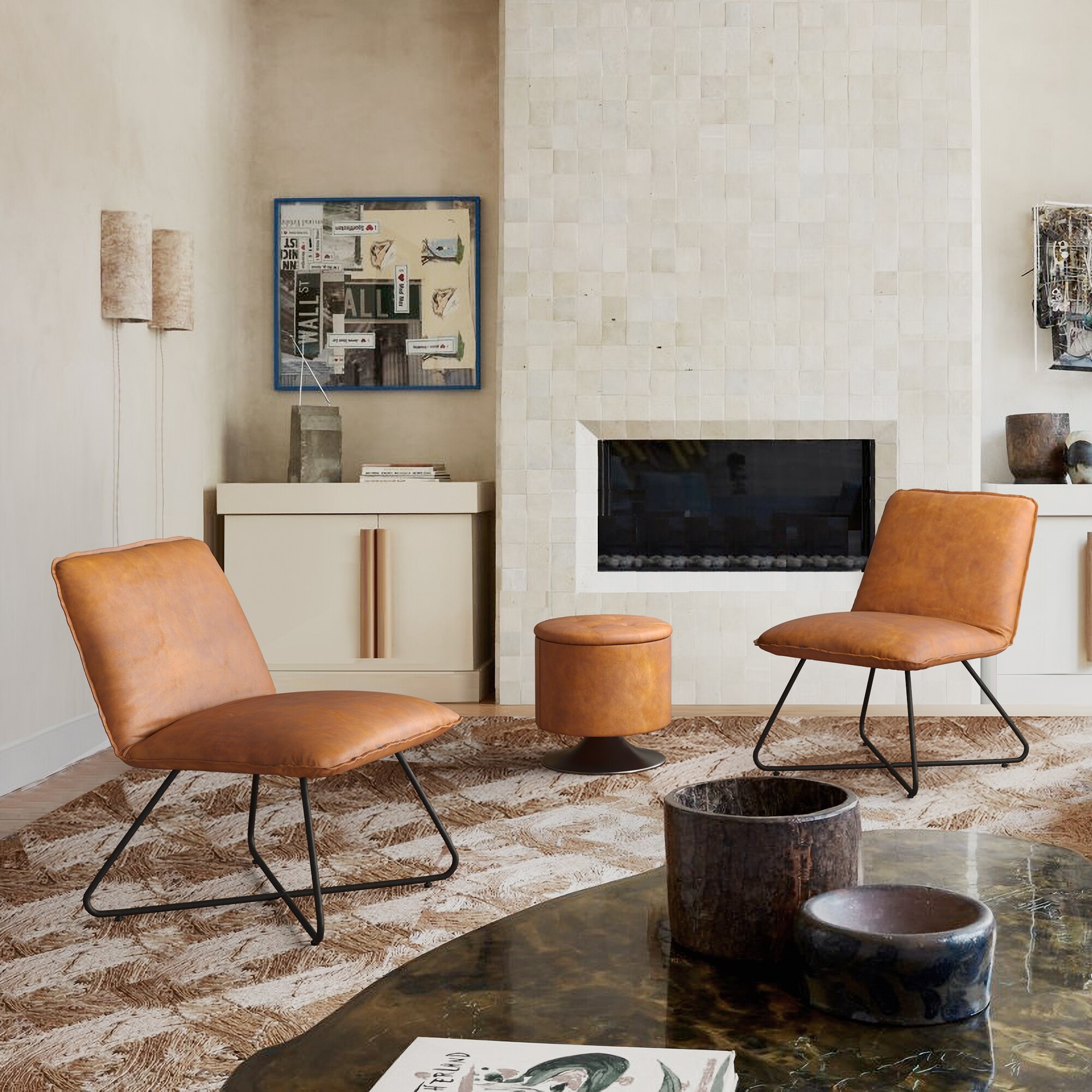 2 chairs with discount ottoman
