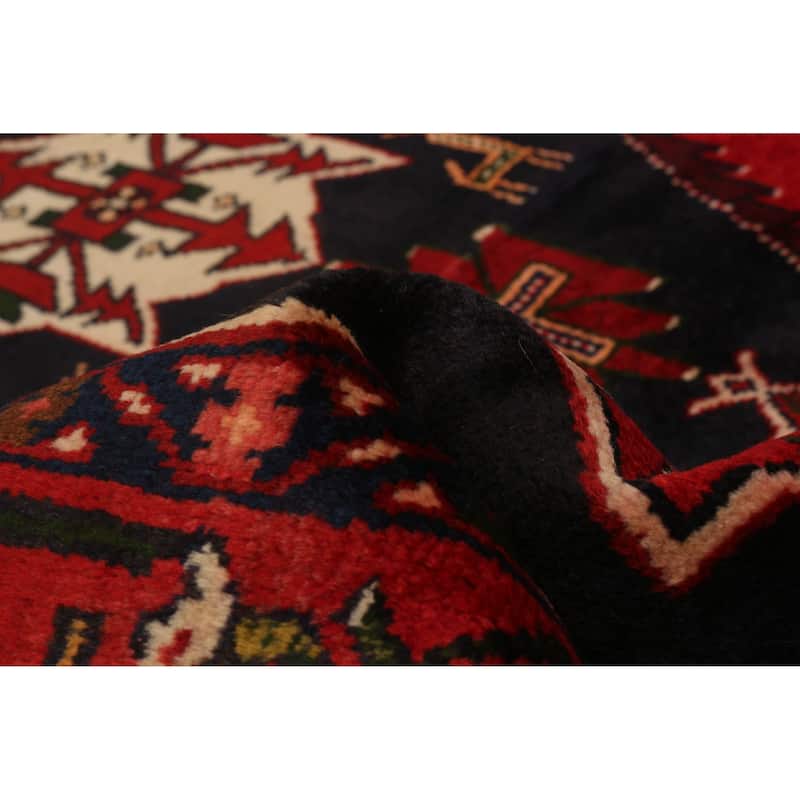 ECARPETGALLERY Hand-knotted Andelz Navy Wool Rug - 4'4 x 8'4