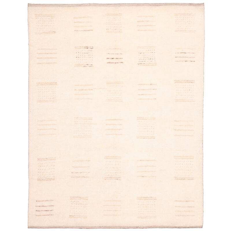 ECARPETGALLERY Hand-knotted Looma Cream Wool Rug - 8'0 x 10'3