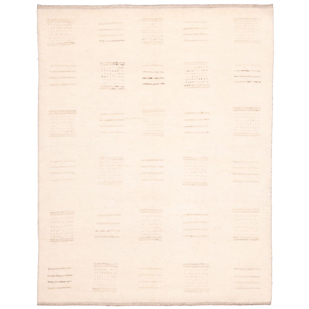 ECARPETGALLERY Hand-knotted Looma Cream Wool Rug - 8'0 x 10'3