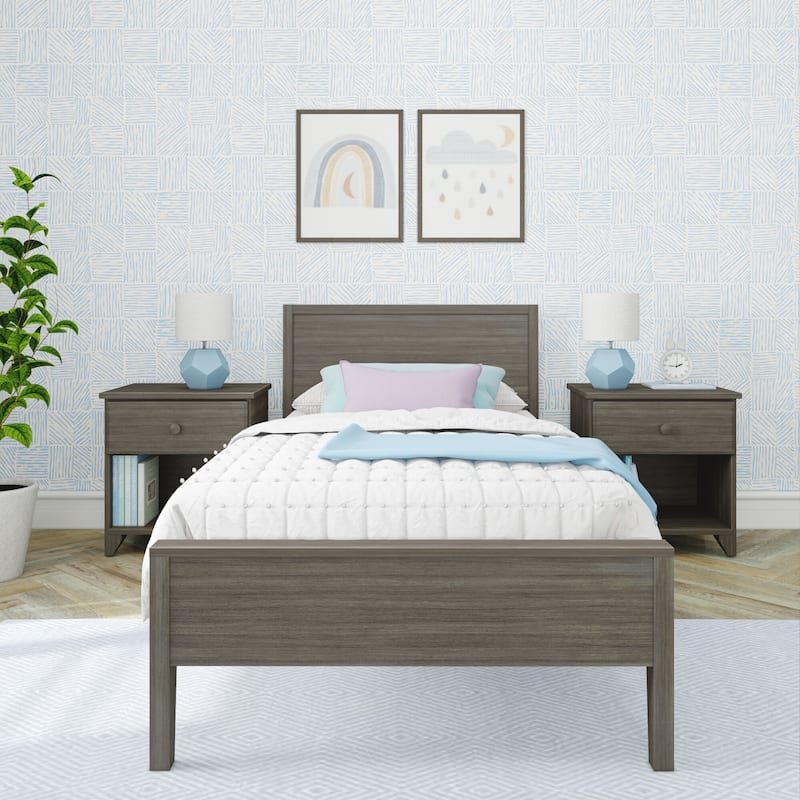 Max and Lily Twin-Size Bed with Panel Headboard