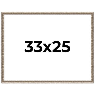 33x25 Frame Silver Versailles Ornate Solid Wood Picture Frame | 1 Inch