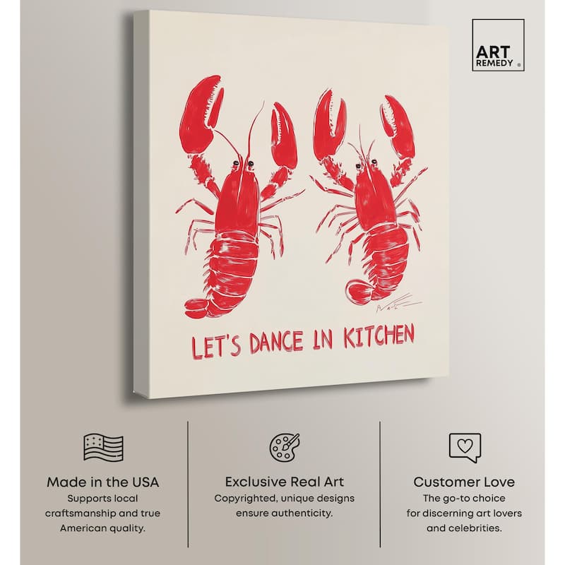 Let's Dance In Kitchen Canvas by Art Remedy, Gallery Wrapped