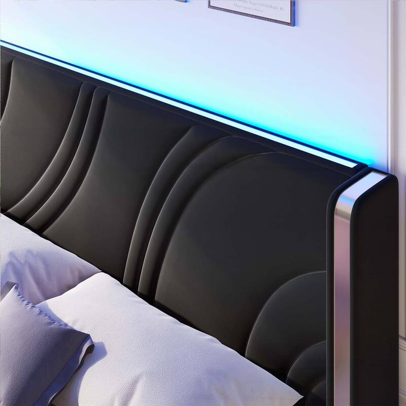 Comfortable Platform Bed with Practical Storage and Graceful Headboard for Dreamy Sleep