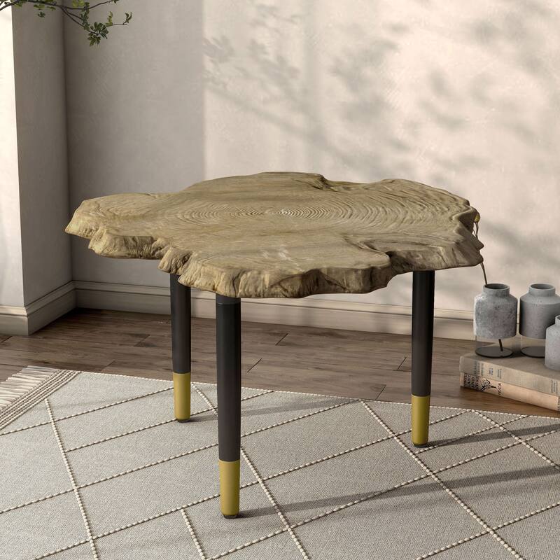 Furniture of America Mil Modern Tapered Black & Gold Table Legs for Coffee Table