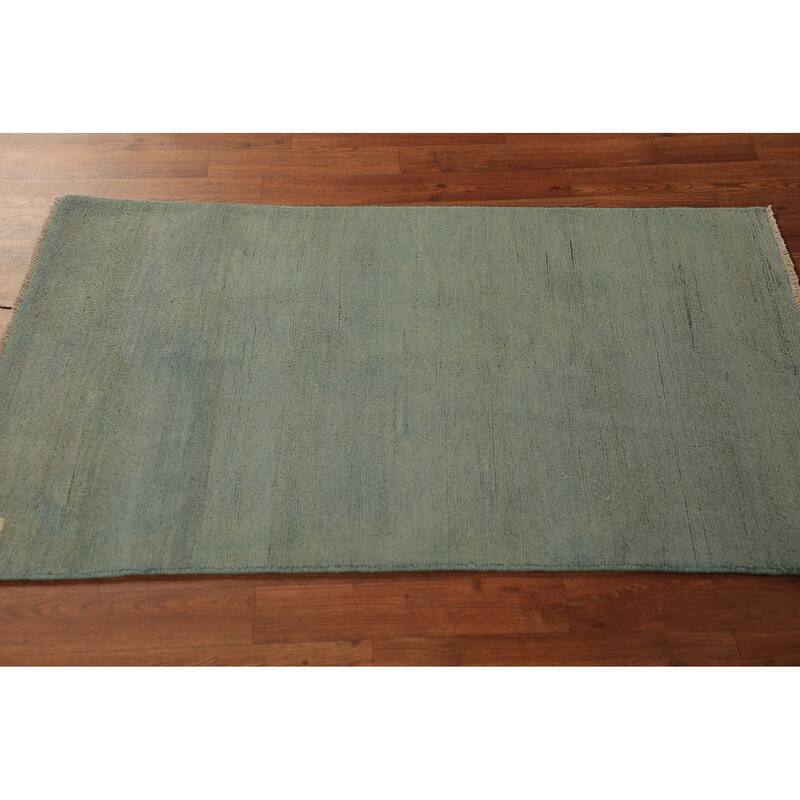 Modern Gabbeh Oriental Rug Handmade Solid Contemporary Wool Carpet - 2'6" x 4'0"