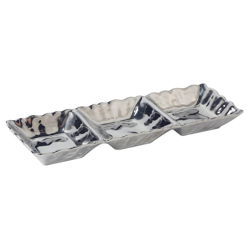 Certified International Silver Coast 3 Section Tray 15" X 5.5" - 15" X 5.5"