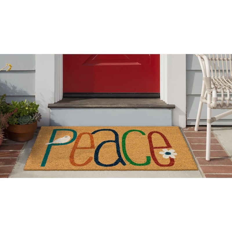 Liora Manne Natura Peace Outdoor Mat Natural 24"x36"