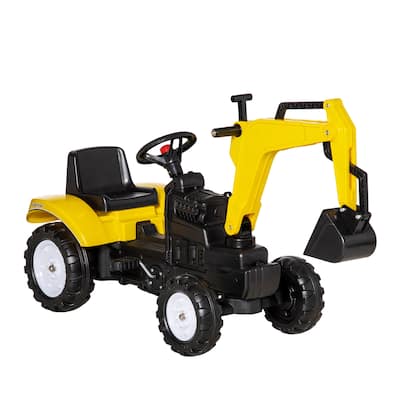 Kids Pedal-Powered Ride-On Digger with Functional Bucket and Steering, Ages 3-6