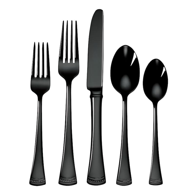 Portola Black 20-Piece Flatware Set