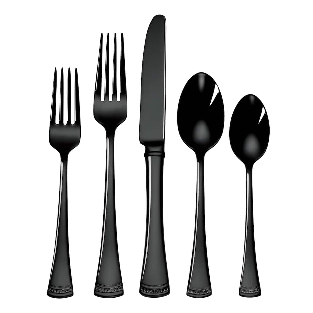 Portola Black 20-Piece Flatware Set