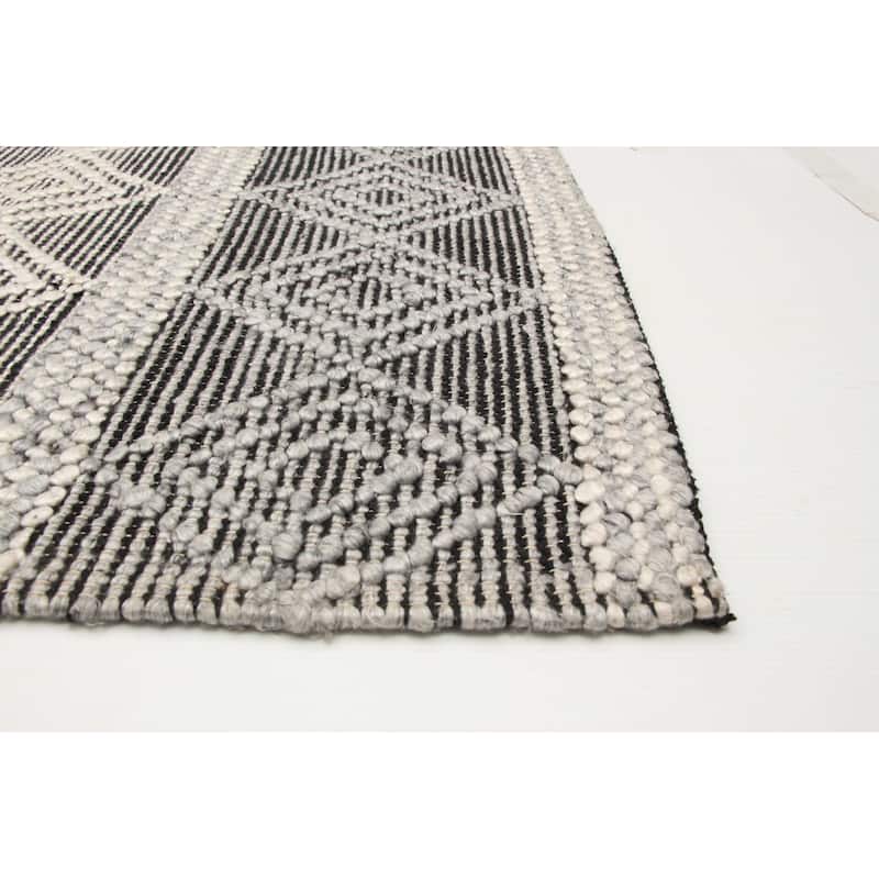 ECARPETGALLERY Braid weave Sienna Grey Wool Rug - 5'2 x 7'8