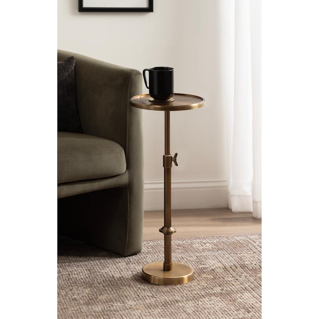 Kate and Laurel Engles Adjustable Polished Metal Table and Plant Stand