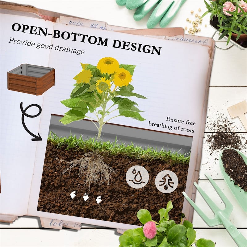 Galvanized Steel Raised Planter with Adjustable Trellis Ideal for Tomatoes or Climbing Plants - 24" W x 24" D x 73.5" H