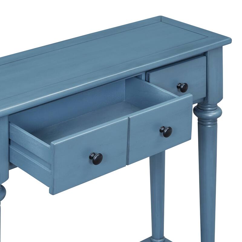 Retro Console Table with Open Shelf