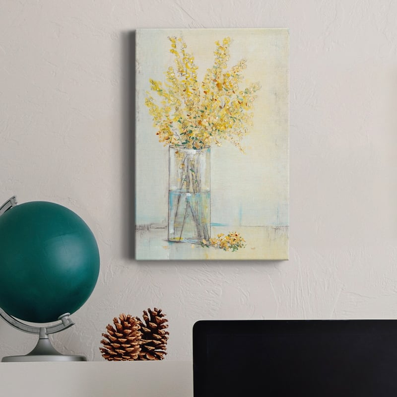 Yellow Spray in Vase II Premium Gallery Wrapped Canvas - Ready to Hang