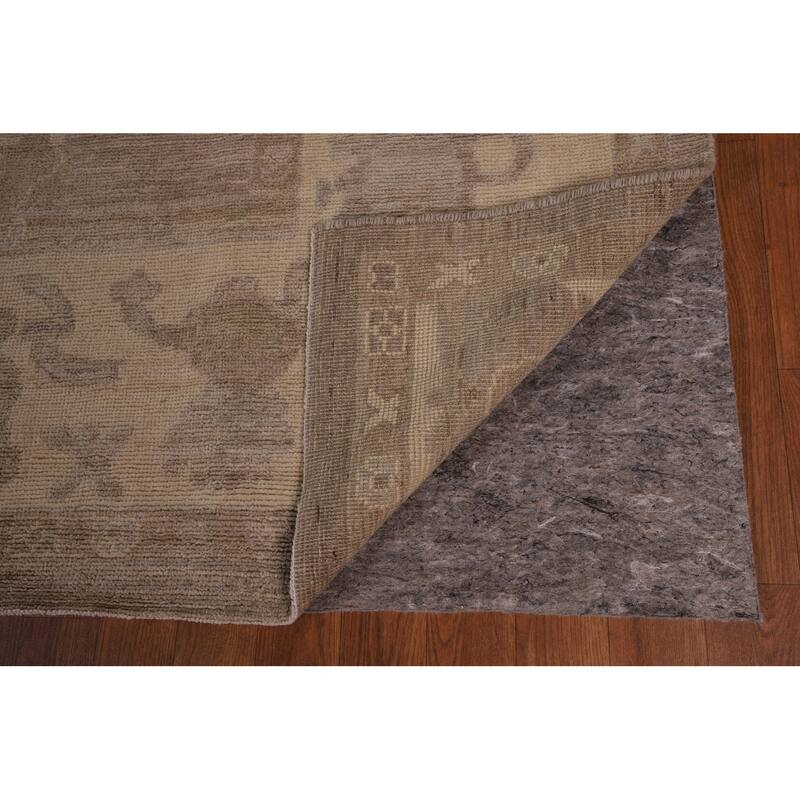 Vegetable Dye Oushak Turkish Area Rug Floral Handmade Wool Carpet - 9'1" x 11'11"
