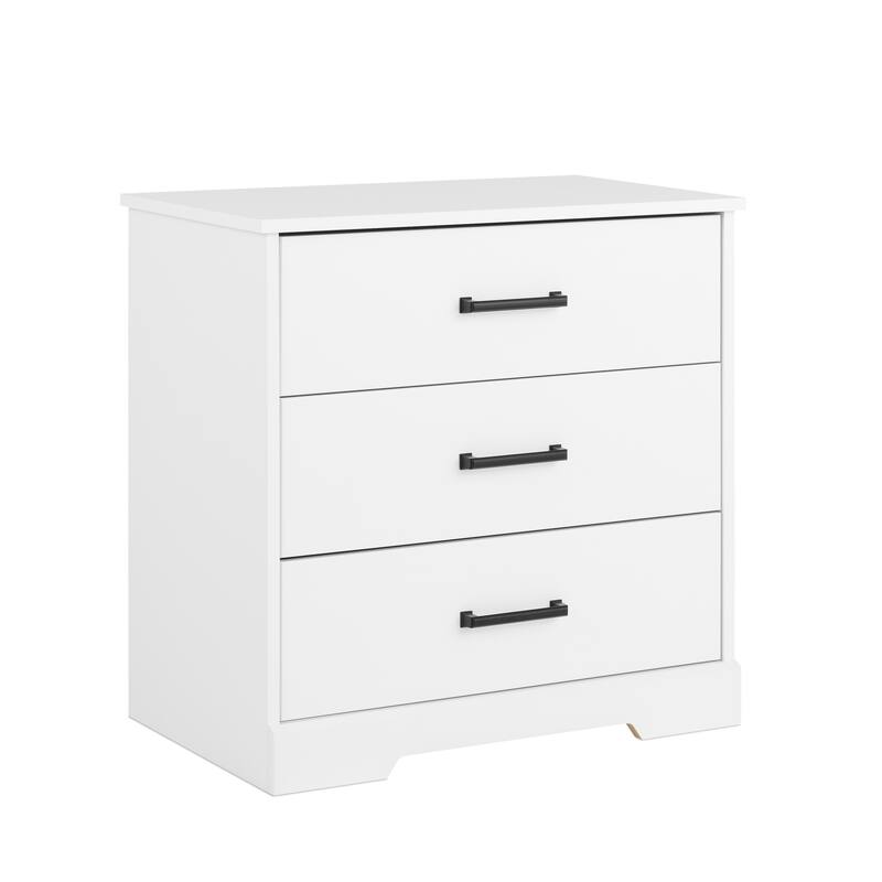 Prepac Rustic Ridge Farmhouse Nightstand Bedside Table, Nightstand for Bedroom, End Table with 3 Drawers - White