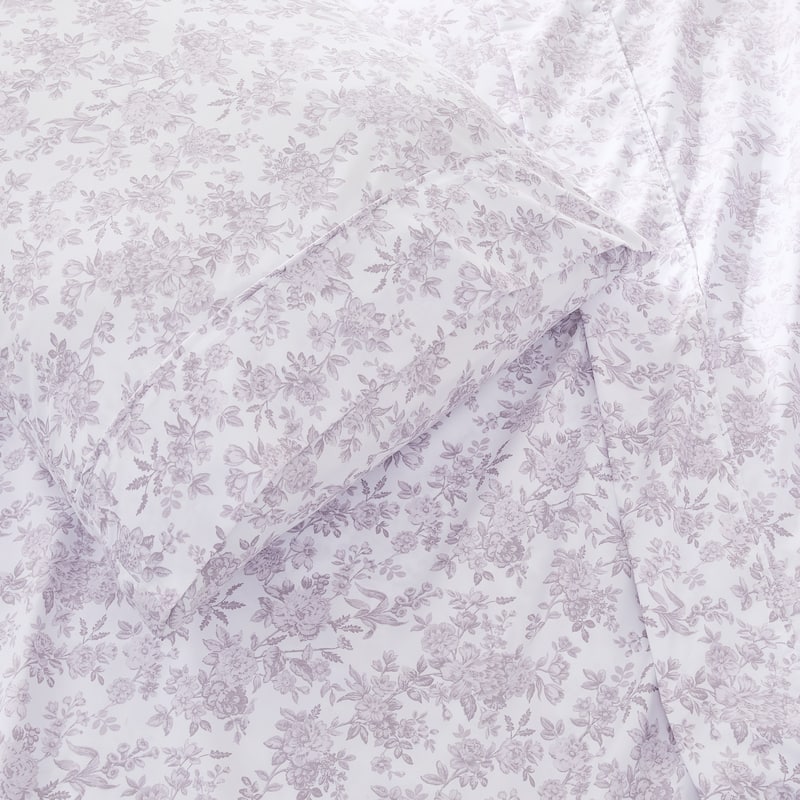 Lush Decor Peony Toile Mauve Sheet Set