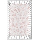 preview thumbnail 1 of 4, Baby Girl Fitted Mini Portable Crib Sheet Blush Pink White Floral Leaf Portable Pack and Play Boho Bohemian Watercolor Botanical Blush Pink and White - Nature/Baby Girl