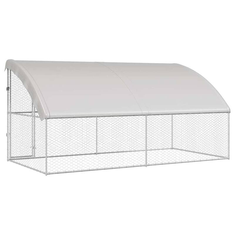 vidaXL Dog Kennel 2 pcs Silver Steel