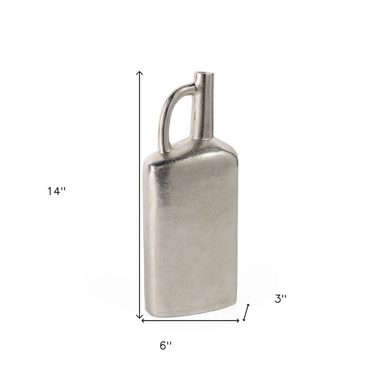 14" Silver Aluminum Jug Table Vase - 6