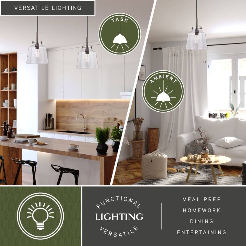 Carbon Loft Visage Textured Rustic Bronze Pendant - 10-in W x 14-in H x 10-in D