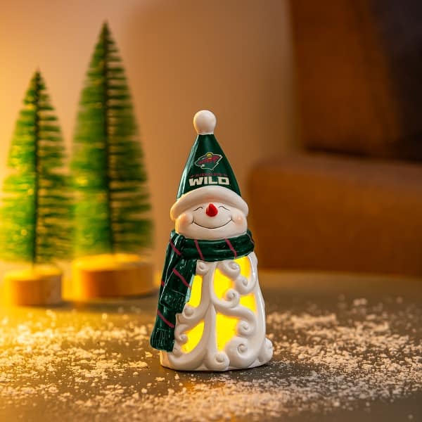 slide 2 of 2, Minnesota Wild Snowman LED Garden Statuary, 8"