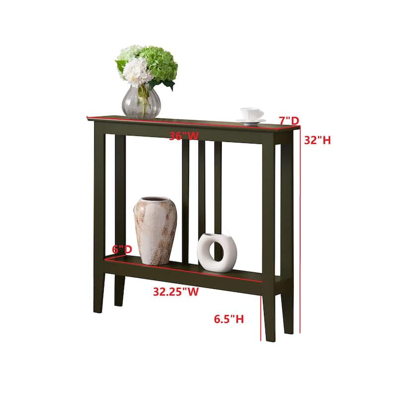 Balfour Collection Wood Modern Console Table with Shelves 36"