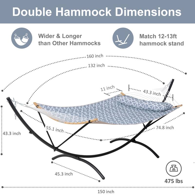 Portable Freestanding Hammock with Curved Stand for Outside