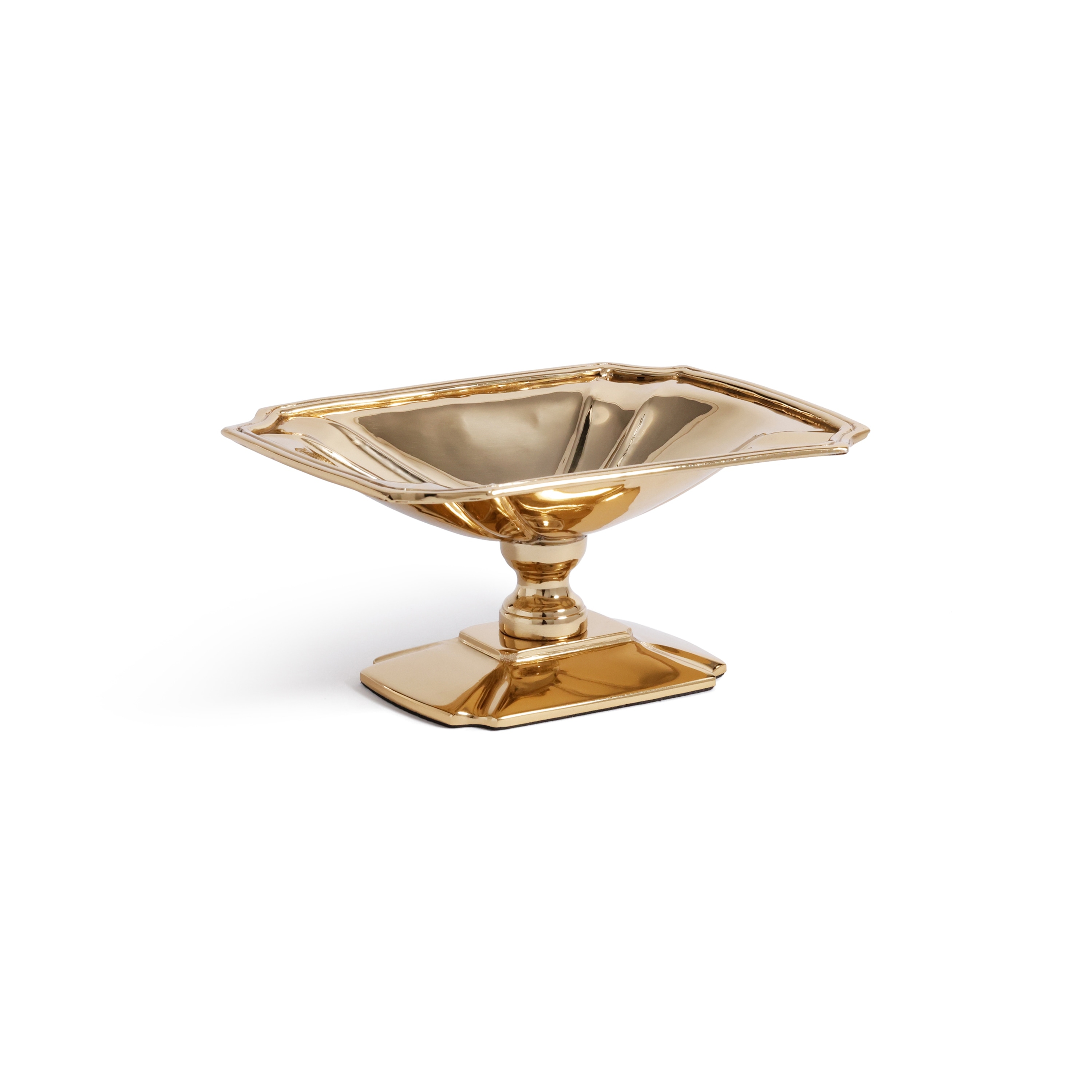 Lucente Polished Stainless Steel Footed Serving Dish