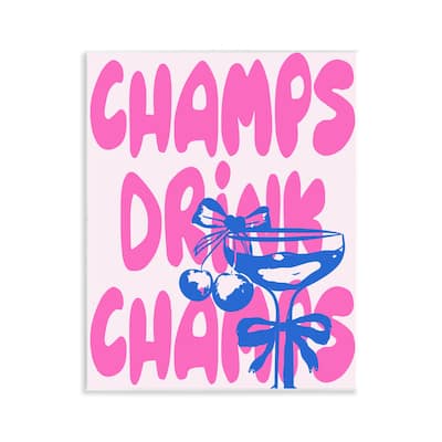Stupell Champs Drink Champagne Wall Plaque Art Design By House of Lulu
