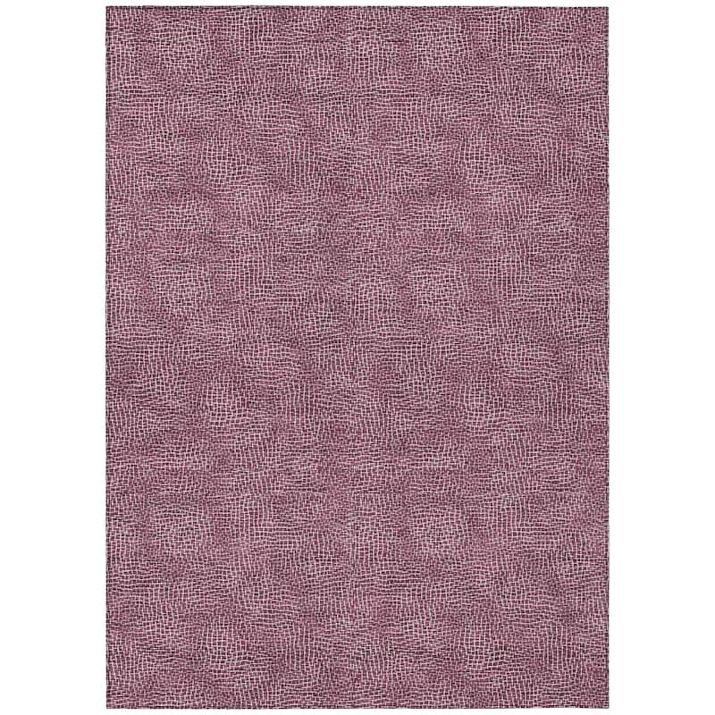 Machine Washable Indoor/ Outdoor Solid Modern Chantille Rug