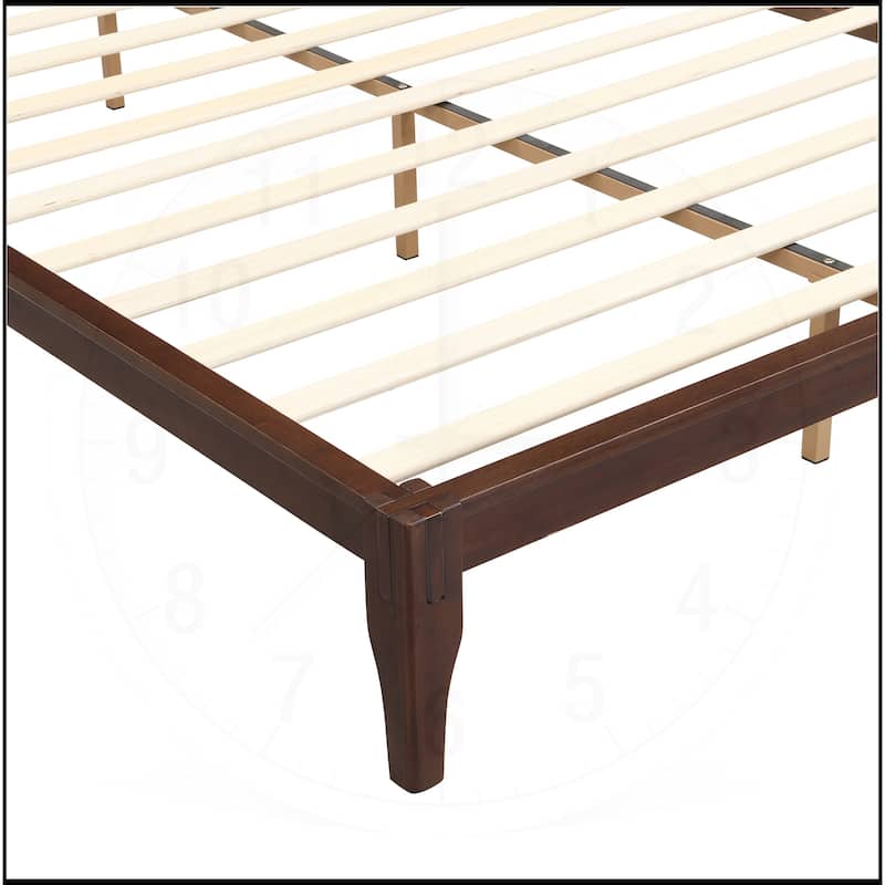 12 Inch Bamboo Wood Platform Bed with Wood Slat Metal Support