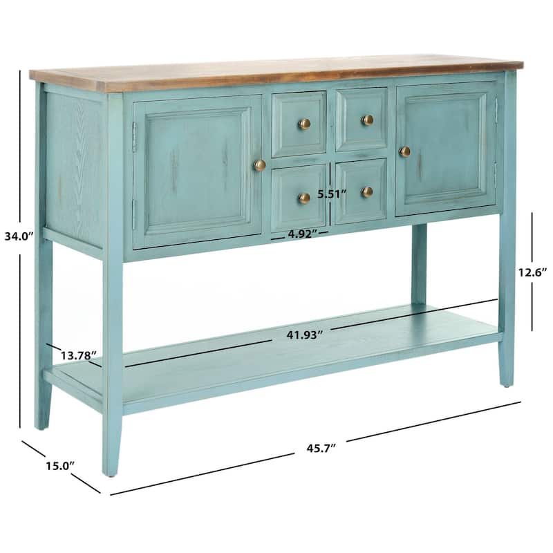 SAFAVIEH Milenija Oak Finish Storage Sideboard - 45.7" x 15" x 34" - 17Wx48Dx22H