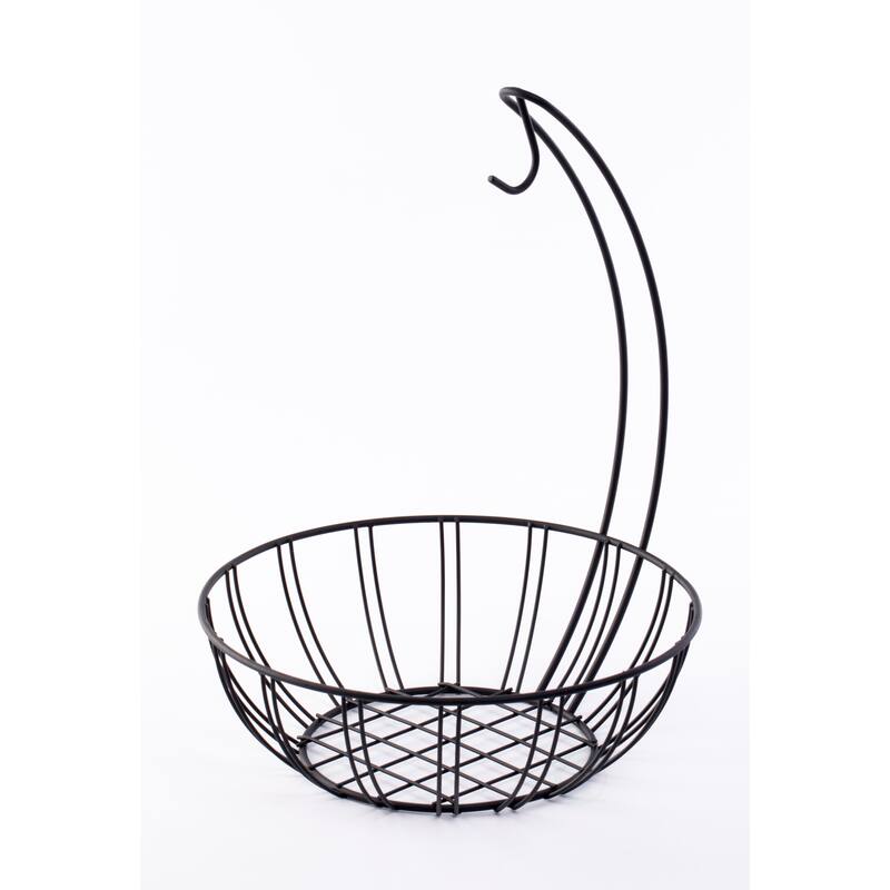 Wire Metal Fruit Basket Holder with Banana Hanger