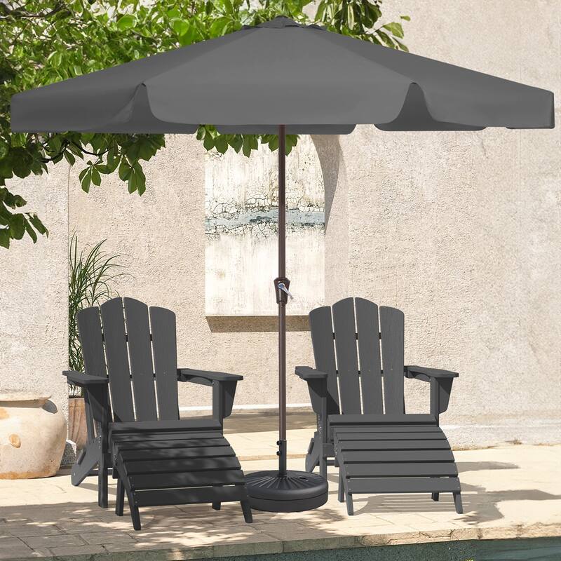 11ft Patio Market Umbrella with UV-Resistant and Sagging Edge Designed - Carbon Ash