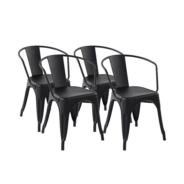 matte black metal dining chairs set of 4