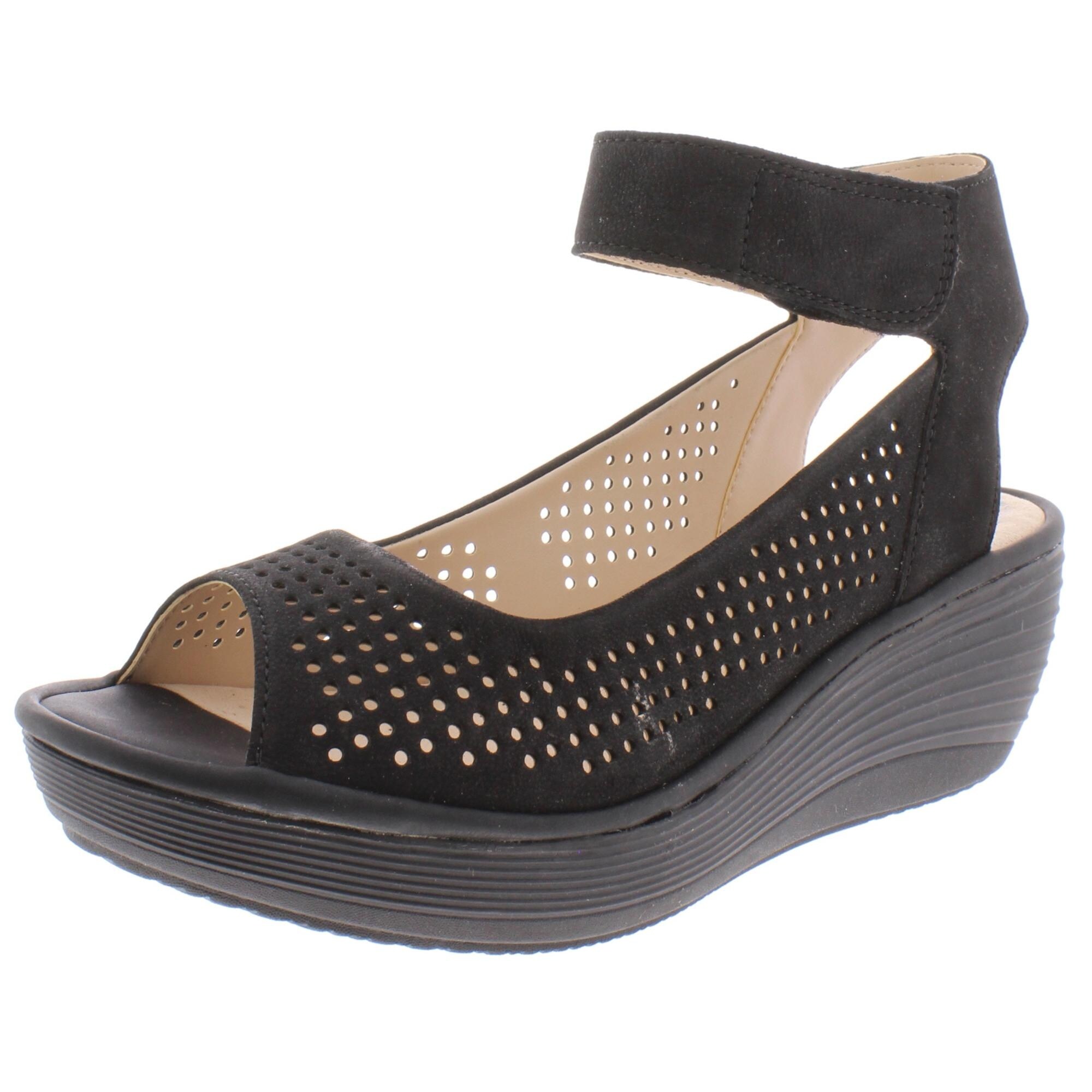 clarks ankle strap wedge